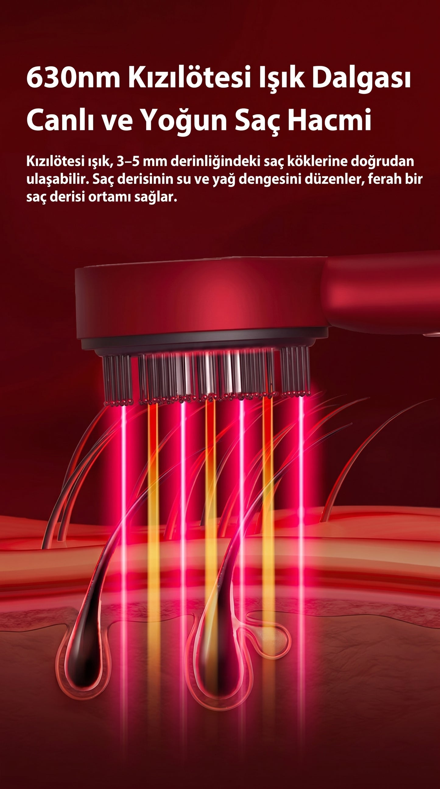 Florrin Şarjlı Saç Bakım Tarağı